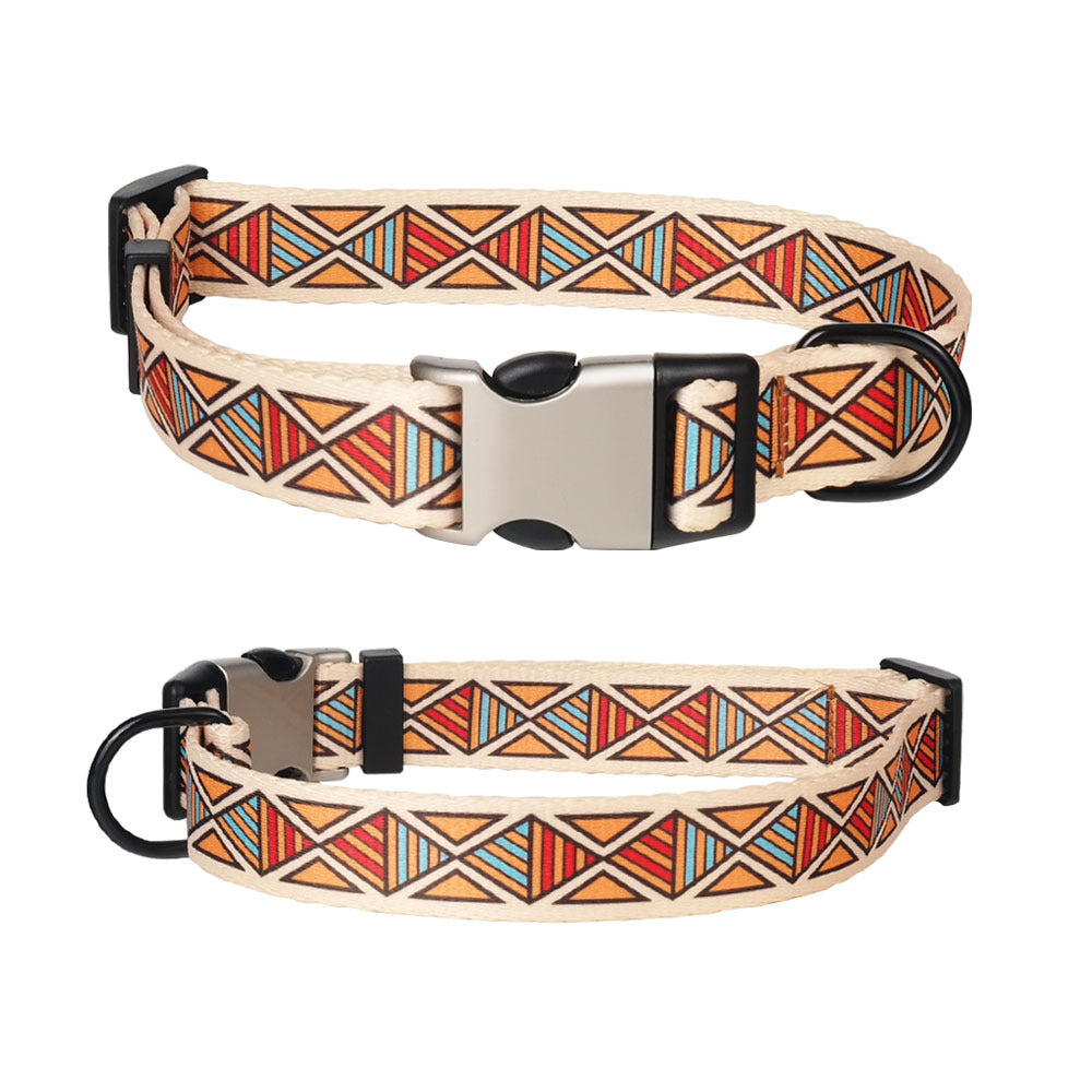 KFX-6047805 Fashionable Pet Collar with Metal Buckle - Unique Patterns and Adjustable Sizes