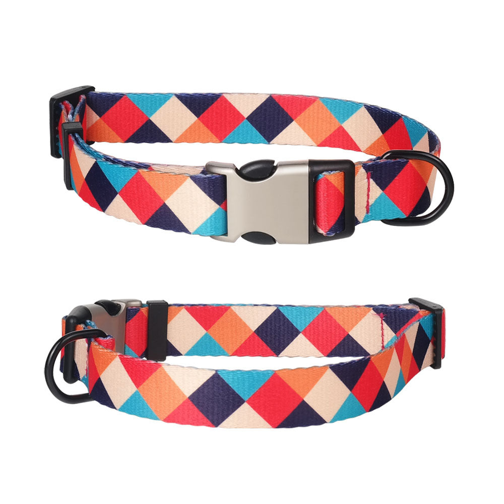 KFX-6047805 Fashionable Pet Collar with Metal Buckle - Unique Patterns and Adjustable Sizes