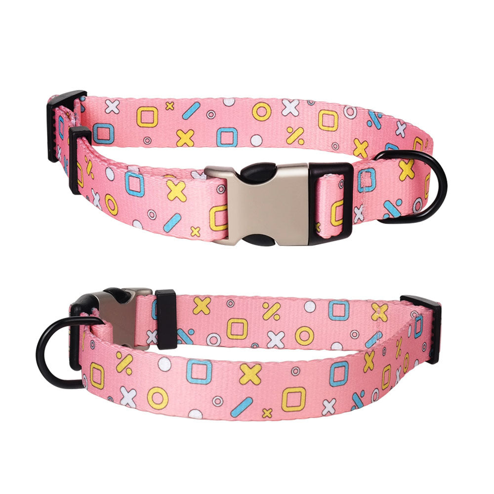 KFX-6047805 Fashionable Pet Collar with Metal Buckle - Unique Patterns and Adjustable Sizes