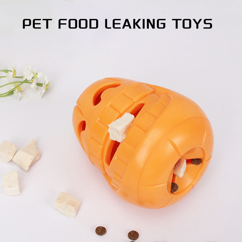 KFX-6049085 Halloween Pumpkin Dog Chew Toy – Interactive Treat Dispensing Puzzle for All Breeds – Durable Thermoplastic Rubber Design