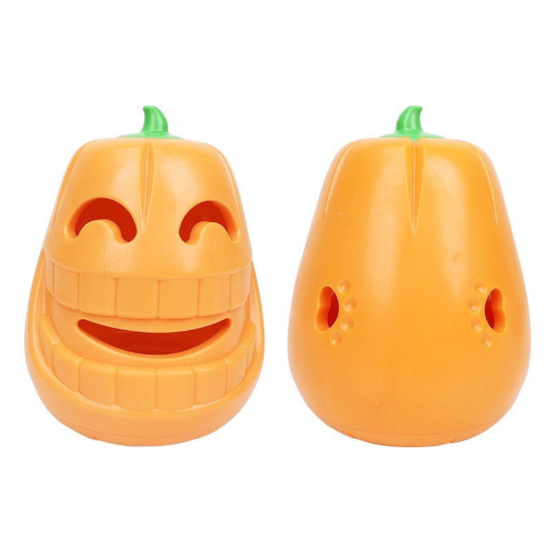 KFX-6049085 Halloween Pumpkin Dog Chew Toy – Interactive Treat Dispensing Puzzle for All Breeds – Durable Thermoplastic Rubber Design