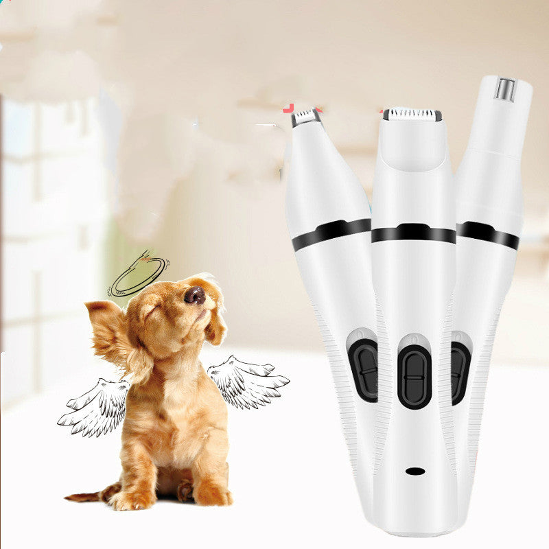 KFX-6049597 Multifunctional Pet Shaver Scissors and Nail Polisher with USB Charging