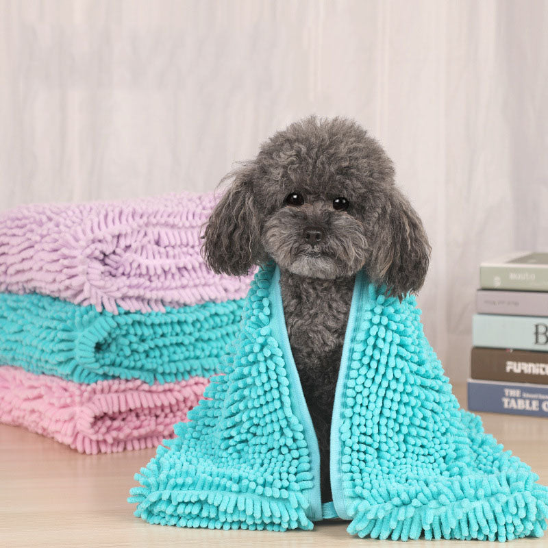 KFX-6051261 Chenille Pet Absorbent Towel - Available in Purple, Pink, and Blue in Multiple Sizes