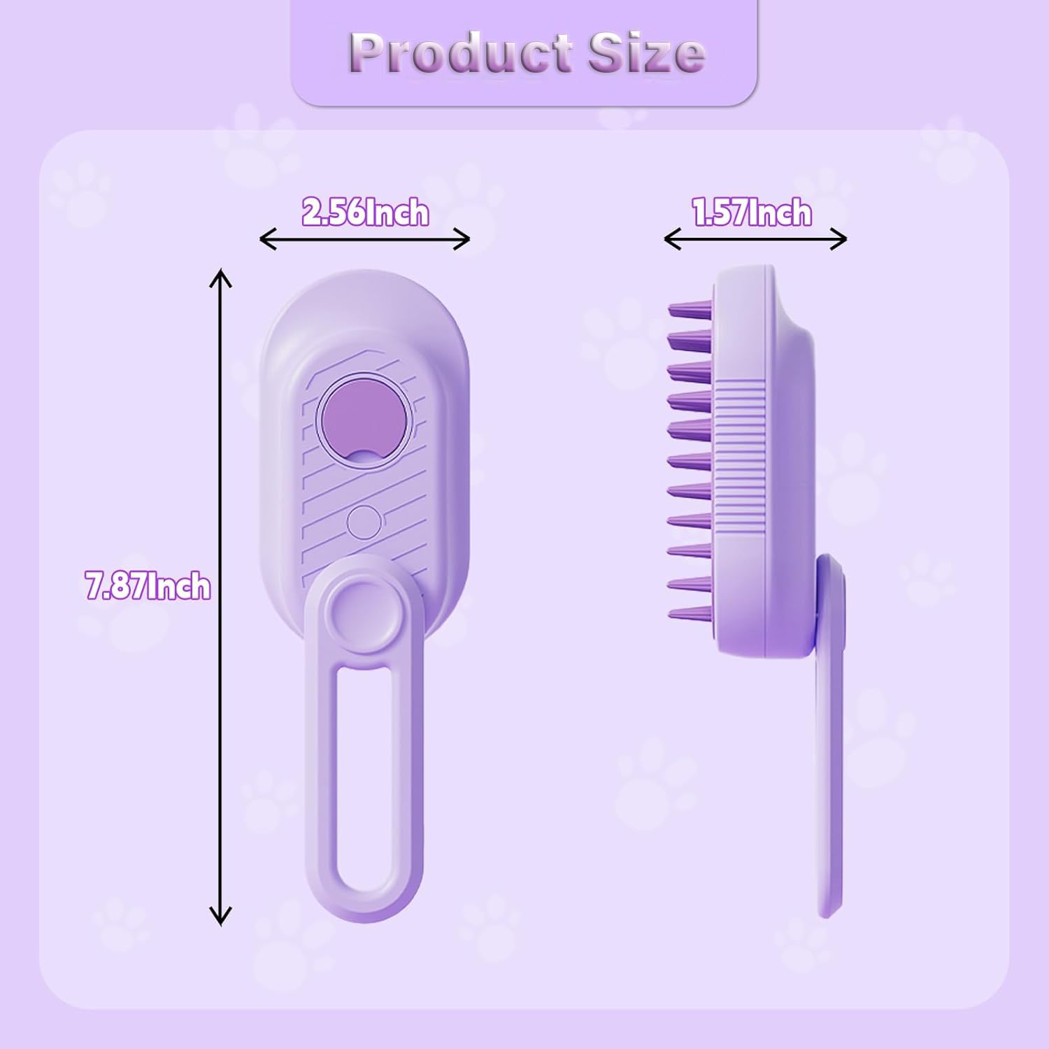KFX-6054845 3-in-1 Cat Steam Brush with Foldable Handle for Shedding, Cleaning, and Massage – Suitable for Cats and Dogs