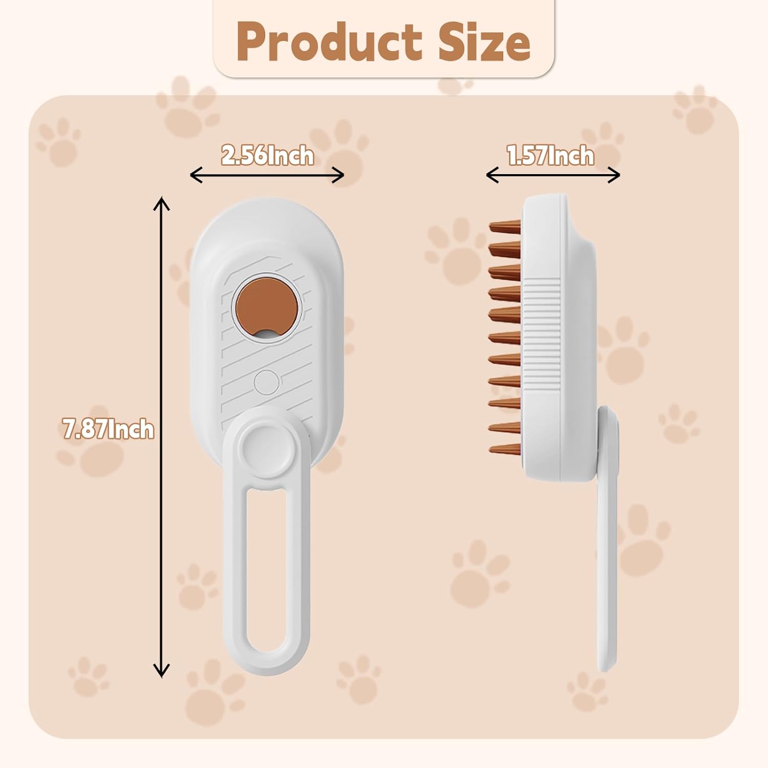 KFX-6054845 3-in-1 Cat Steam Brush with Foldable Handle for Shedding, Cleaning, and Massage – Suitable for Cats and Dogs