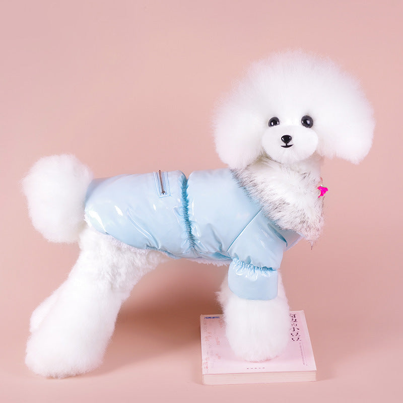 KFX-6055997 Warm Pet Down Jacket for Autumn and Winter – Available in Blue, Red, and Pink, Multiple Sizes