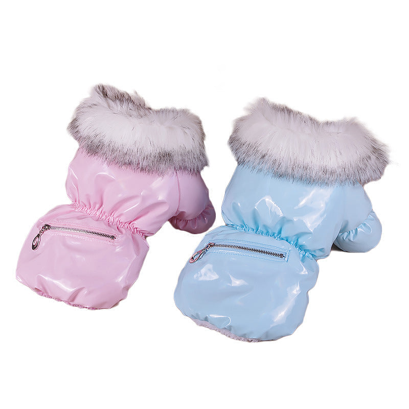 KFX-6055997 Warm Pet Down Jacket for Autumn and Winter – Available in Blue, Red, and Pink, Multiple Sizes