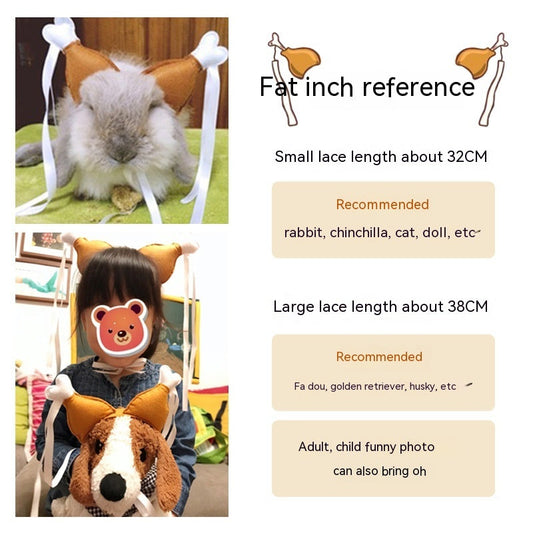 KFX-6056381 Funny Chicken Leg Pet Headband for Dogs and Cats - Felt Cloth Headdress for Birthdays and New Year's