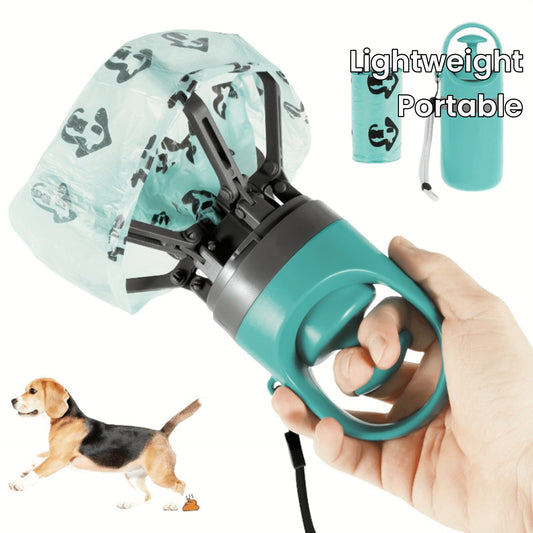 KFX-6057021 Blue Plastic Dog Pooper Scooper with Garbage Bag for Easy Cleanup