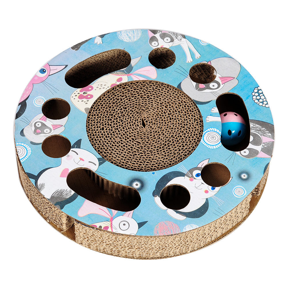 KFX-6057533 Hexagonal Corrugated Cat Scratcher with Combination Play Plate - Durable PP Resin, 38x33x6cm