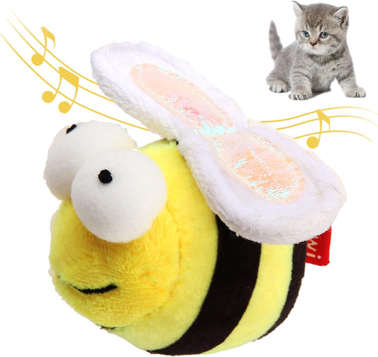 KFX-6058813 Interactive Squeaking Cat Toy in Bee Shape for Engaging Playtime and Boredom Relief
