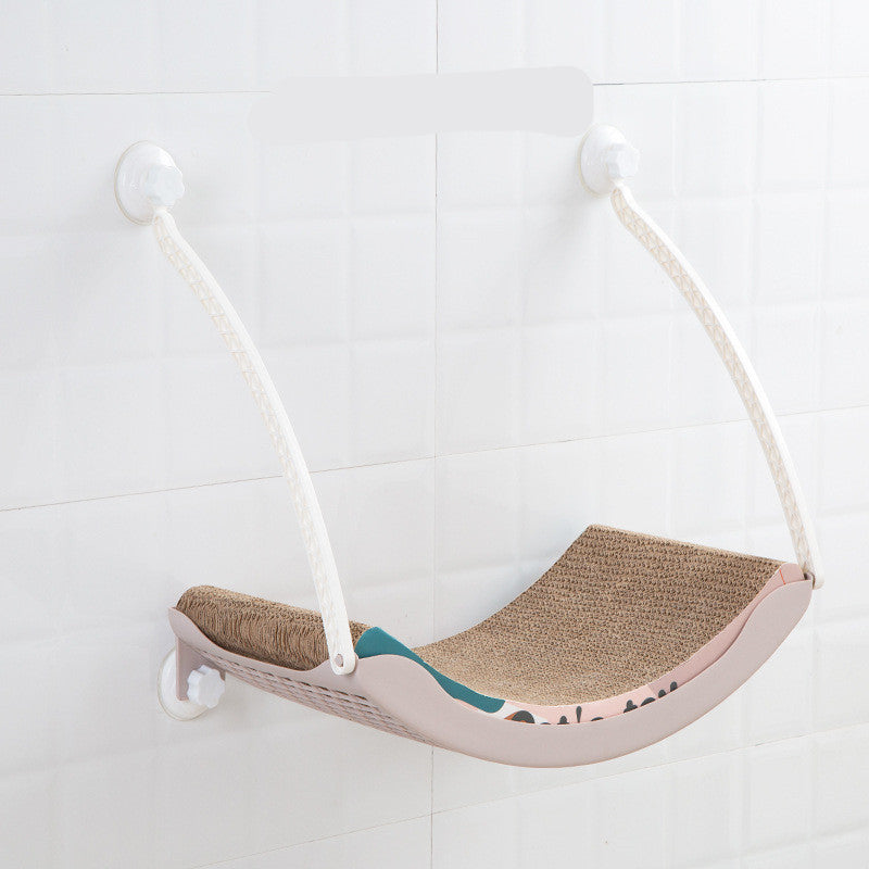 KFX-6058941 Hanging Cat Hammock for Sunbathing - Durable Plastic Pet Nest