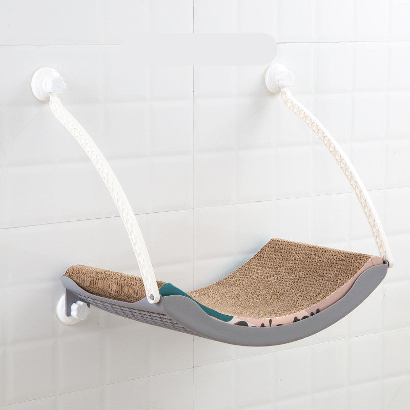 KFX-6058941 Hanging Cat Hammock for Sunbathing - Durable Plastic Pet Nest
