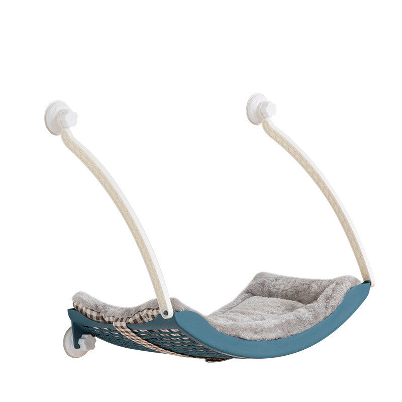 KFX-6058941 Hanging Cat Hammock for Sunbathing - Durable Plastic Pet Nest