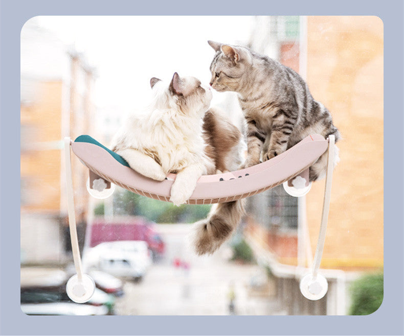 KFX-6058941 Hanging Cat Hammock for Sunbathing - Durable Plastic Pet Nest