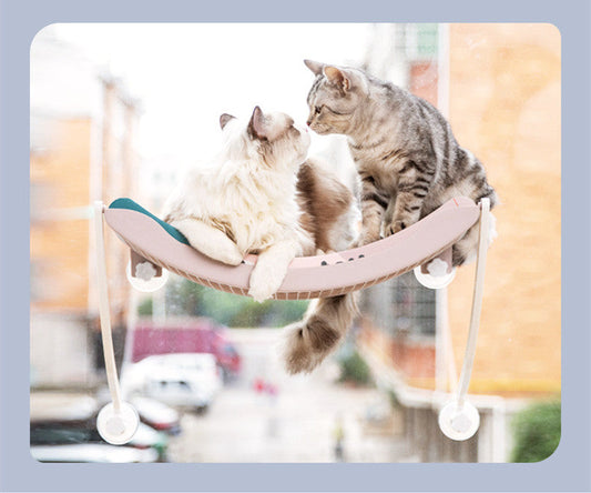 KFX-6058941 Hanging Cat Hammock for Sunbathing - Durable Plastic Pet Nest