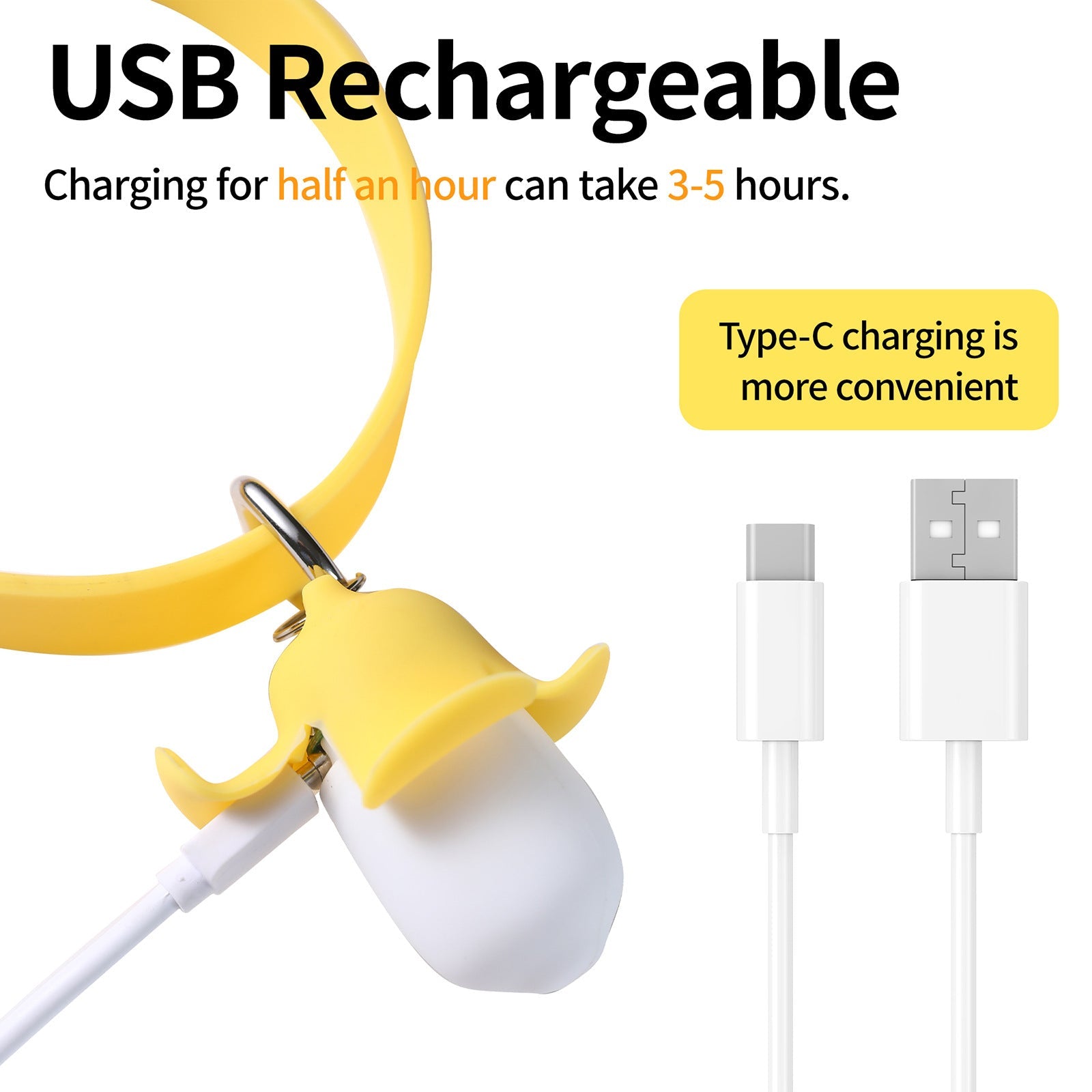 KFX-6059325 Rechargeable Banana-Shaped LED Dog Collar Light with Sound – Silicone Pet Accessory