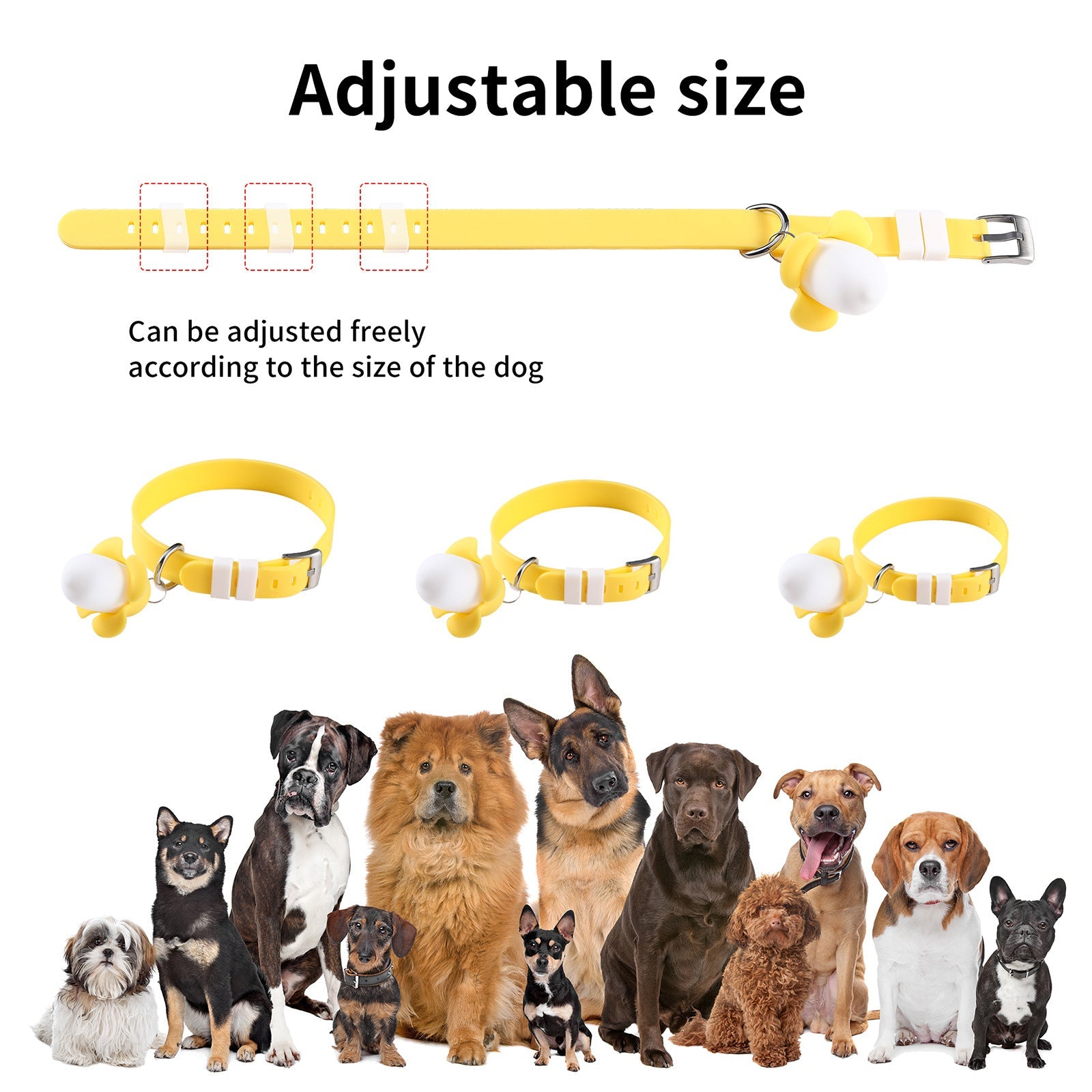 KFX-6059325 Rechargeable Banana-Shaped LED Dog Collar Light with Sound – Silicone Pet Accessory