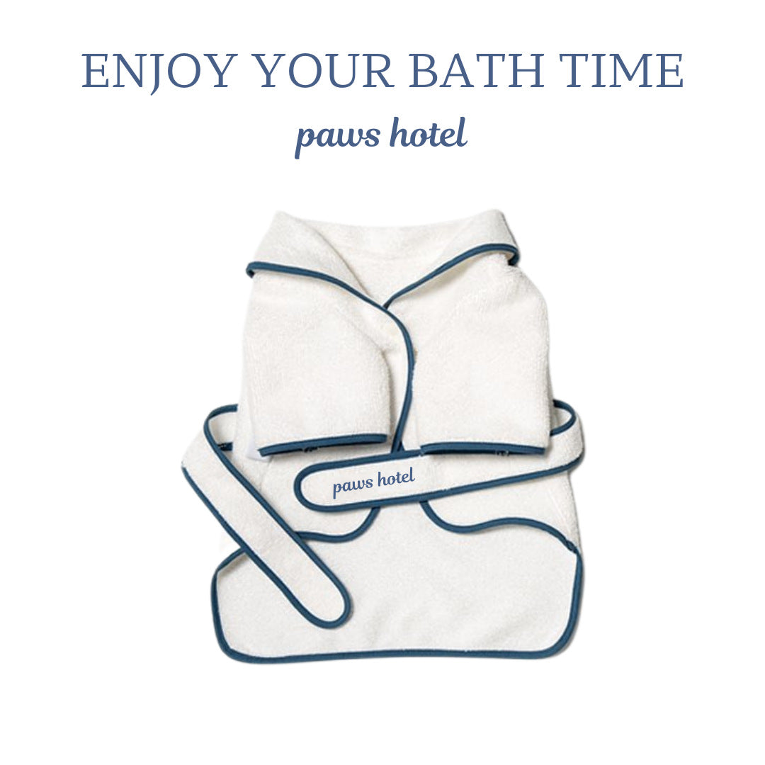 KFX-6059965 Pet Bathrobe and Toy Set - Absorbent Towel Fleece, Available in S, M, L Sizes