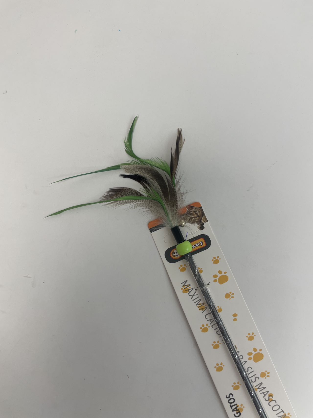KFX-6062141 Two-Color Feather Cat Teaser Wand for Interactive Play