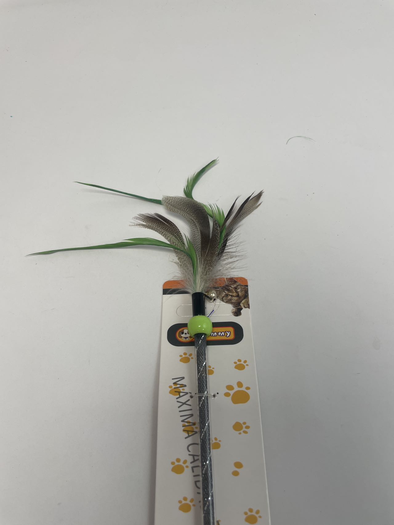KFX-6062141 Two-Color Feather Cat Teaser Wand for Interactive Play