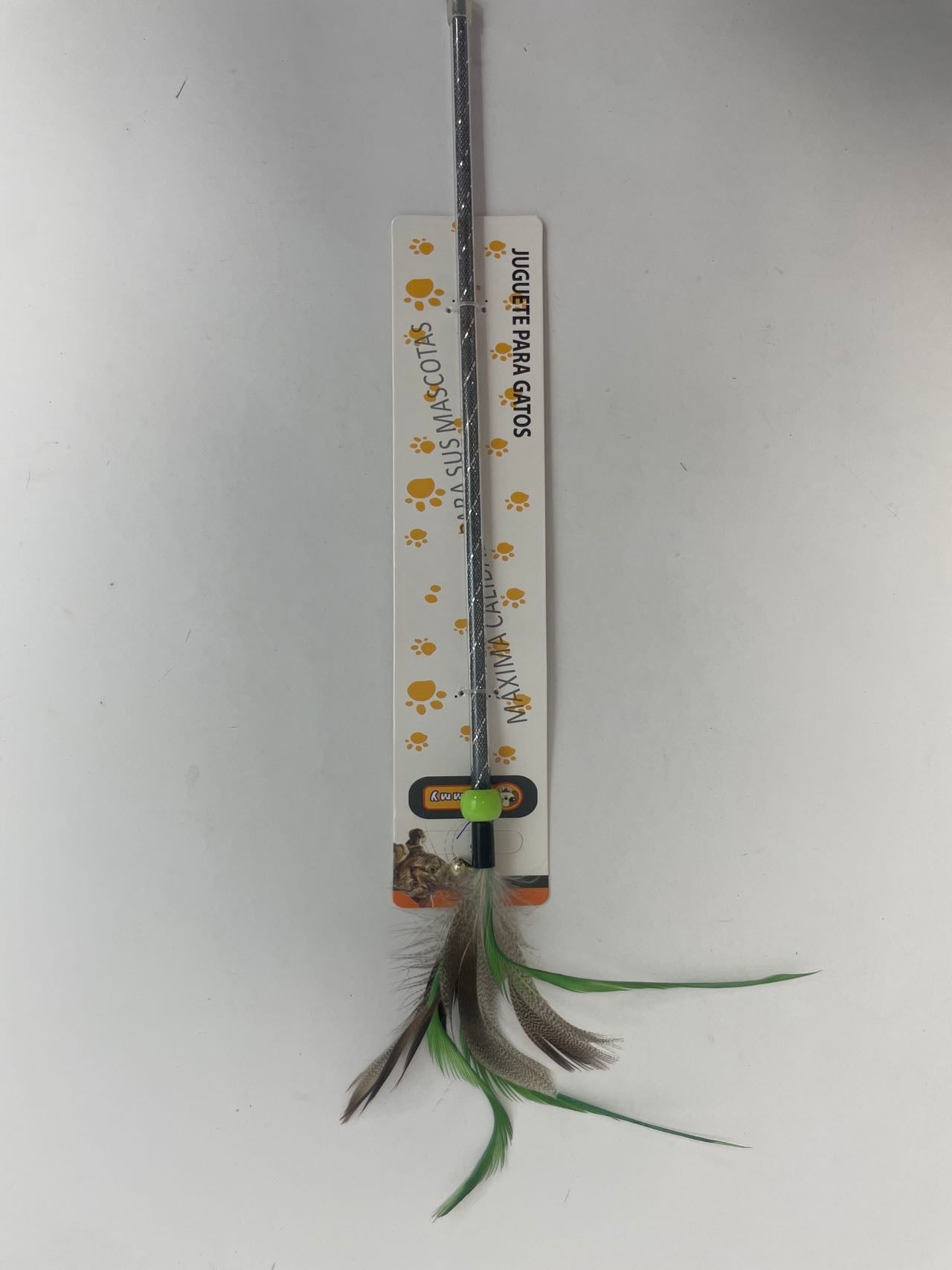 KFX-6062141 Two-Color Feather Cat Teaser Wand for Interactive Play