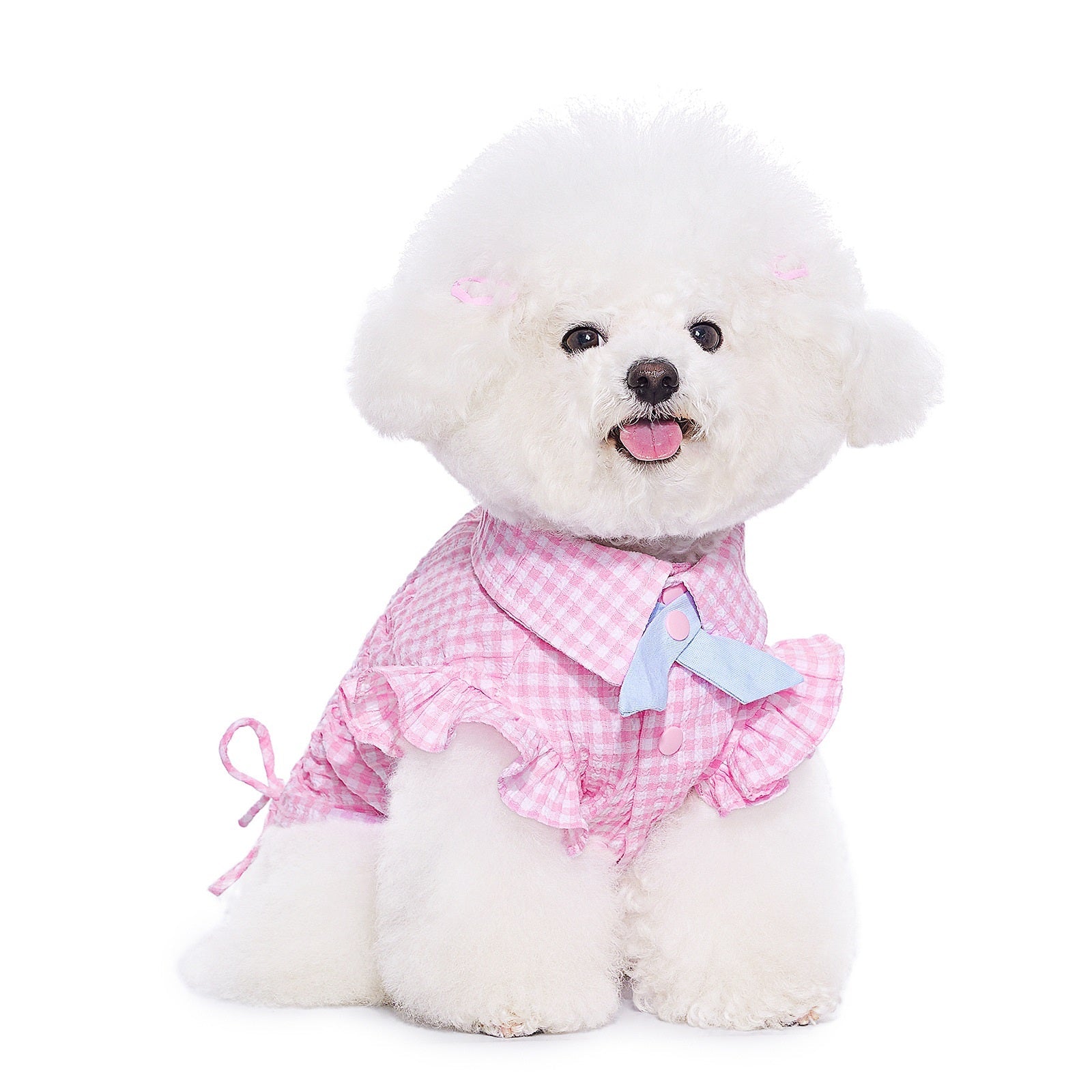KFX-6062909 Pink Casual Thin Shirt for Small Dogs - Bichon, Teddy, Schnauzer - XXS to XL Size Options