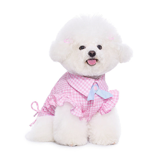 KFX-6062909 Pink Casual Thin Shirt for Small Dogs - Bichon, Teddy, Schnauzer - XXS to XL Size Options