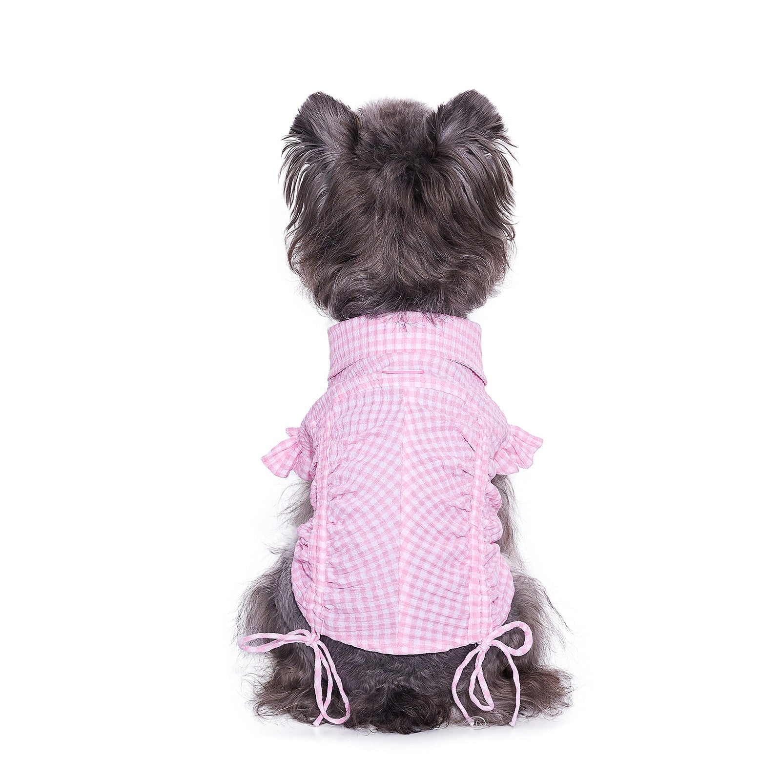 KFX-6062909 Pink Casual Thin Shirt for Small Dogs - Bichon, Teddy, Schnauzer - XXS to XL Size Options