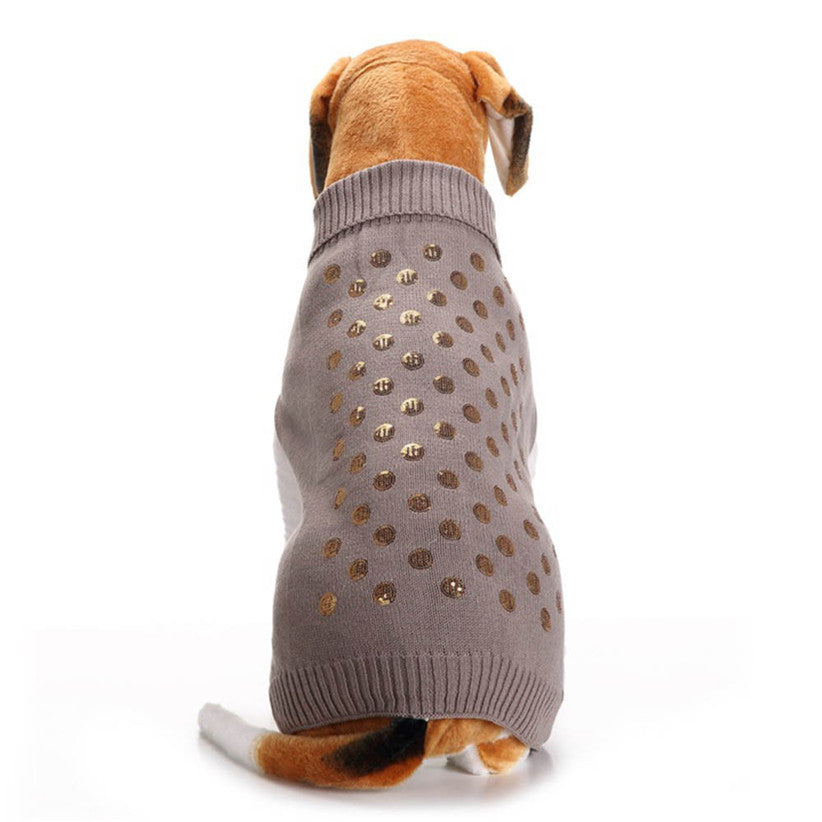 KFX-6063677 Embroidered Pet Sweater for Autumn and Winter - Grey, Multiple Sizes Available