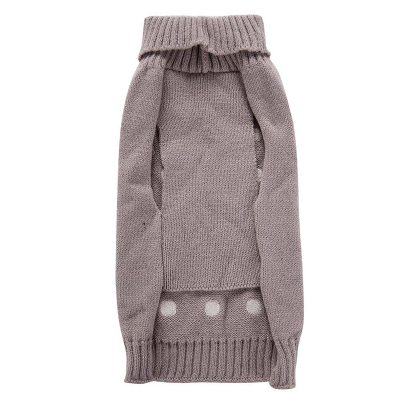 KFX-6063677 Embroidered Pet Sweater for Autumn and Winter - Grey, Multiple Sizes Available
