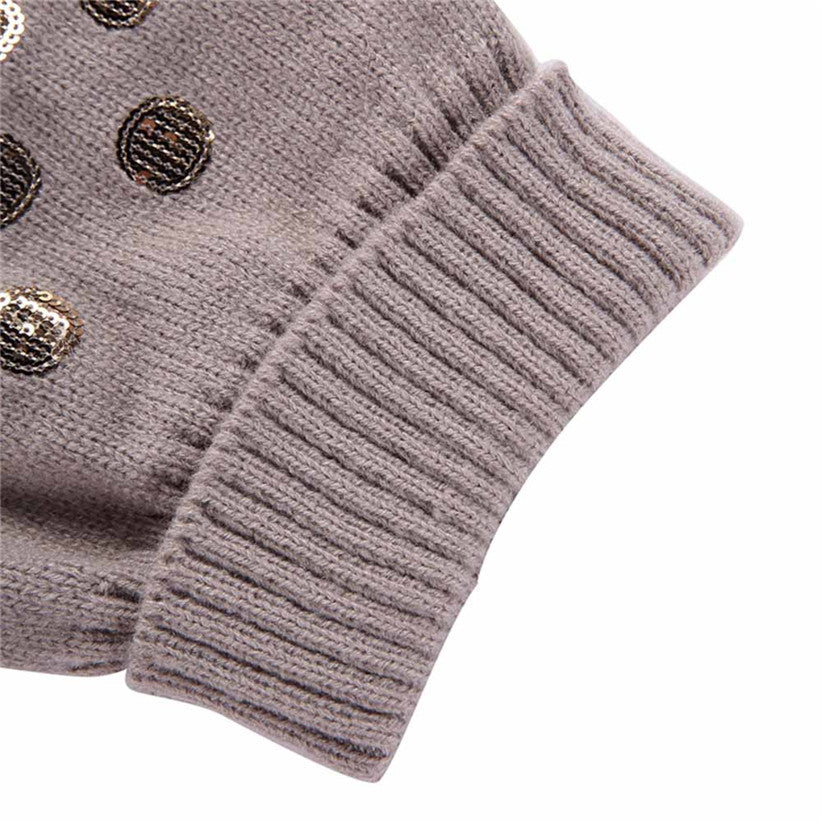 KFX-6063677 Embroidered Pet Sweater for Autumn and Winter - Grey, Multiple Sizes Available