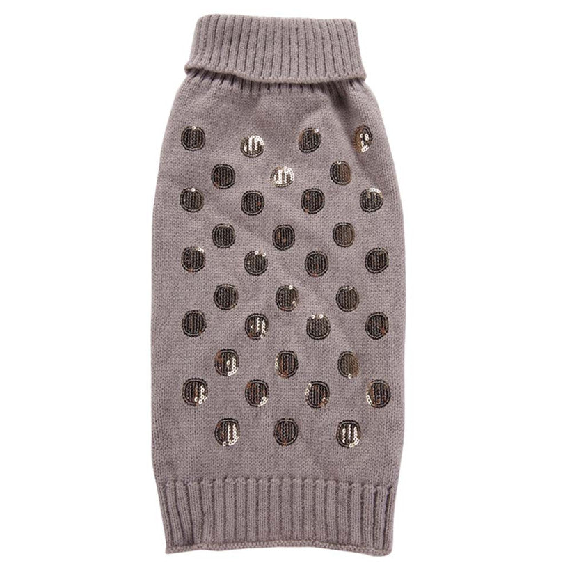 KFX-6063677 Embroidered Pet Sweater for Autumn and Winter - Grey, Multiple Sizes Available