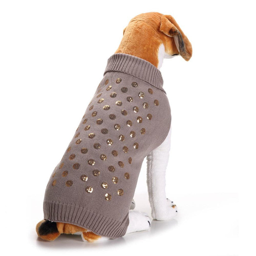 KFX-6063677 Embroidered Pet Sweater for Autumn and Winter - Grey, Multiple Sizes Available