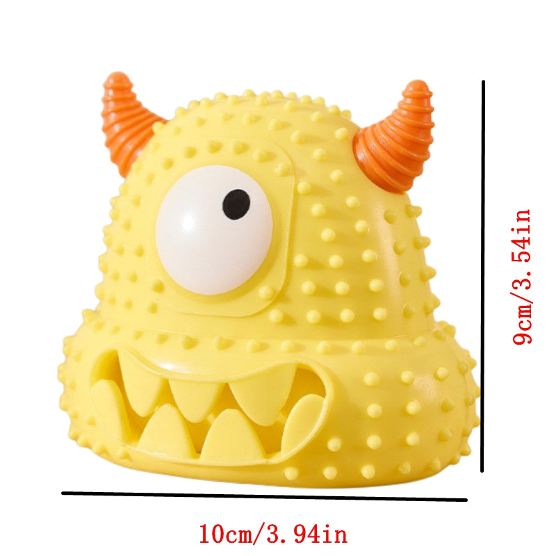 KFX-6065725 Interactive Little Monster Dog Toy - Bite-Resistant, Sound-Emitting, Snack Puzzle Game for Teeth Cleaning