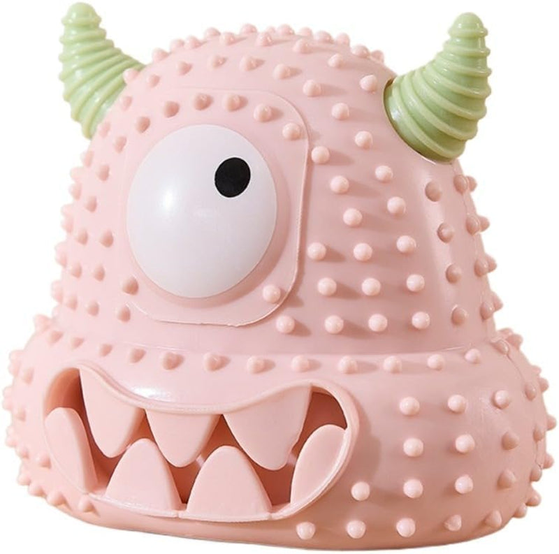 KFX-6065725 Interactive Little Monster Dog Toy - Bite-Resistant, Sound-Emitting, Snack Puzzle Game for Teeth Cleaning