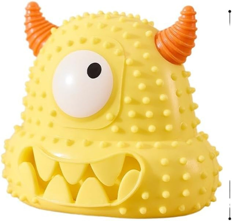 KFX-6065725 Interactive Little Monster Dog Toy - Bite-Resistant, Sound-Emitting, Snack Puzzle Game for Teeth Cleaning