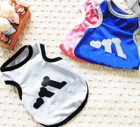 KFX-6067261 Casual Polyester Pet Vest in Blue, Pink, Gray - Multiple Sizes Available
