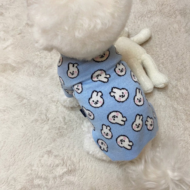 KFX-6067645 Cozy Knitted Dog Sweater for Small Dogs with Charming Patterns and Soft Warm Fabric