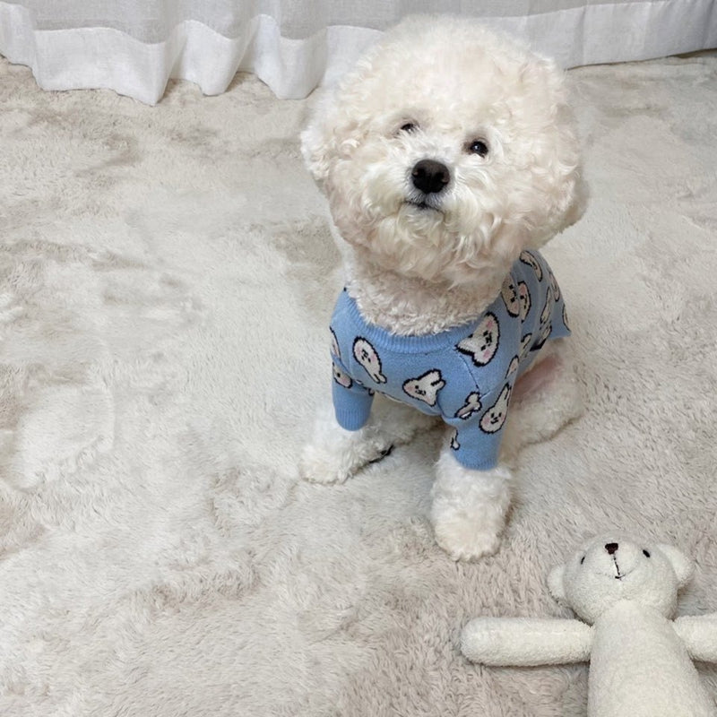 KFX-6067645 Cozy Knitted Dog Sweater for Small Dogs with Charming Patterns and Soft Warm Fabric