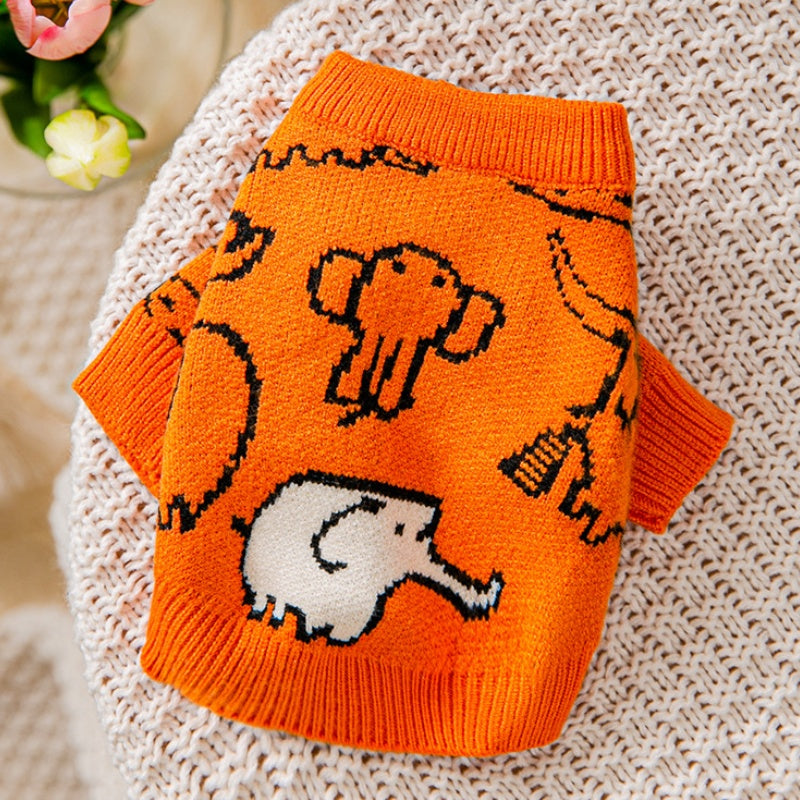 KFX-6067645 Cozy Knitted Dog Sweater for Small Dogs with Charming Patterns and Soft Warm Fabric