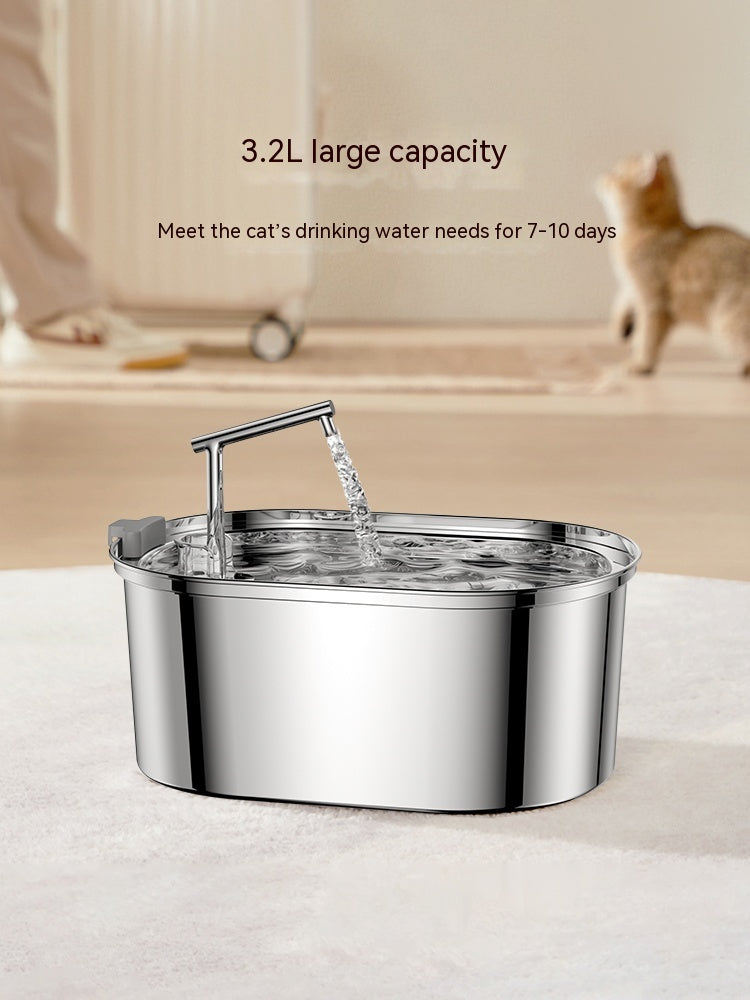 KFX-6068925 Stainless Steel Pet Water Feeder with Antibacterial Purification, 3.2L Capacity for Cats and Small to Medium Dogs