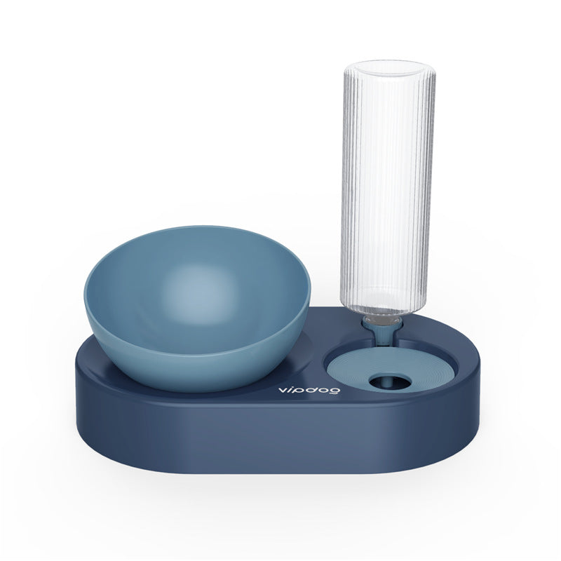 KFX-6069053 Dual-Purpose Ocean Blue and Orange Pink Cat Bowl - Multifunctional Pet Feeding Dish