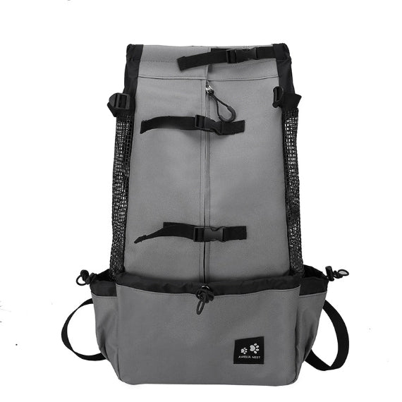KFX-6069309 Breathable and Washable Pet Backpack with Ventilation in Black, Red, Gray, and Blue