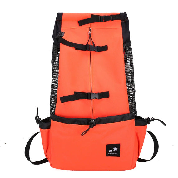 KFX-6069309 Breathable and Washable Pet Backpack with Ventilation in Black, Red, Gray, and Blue
