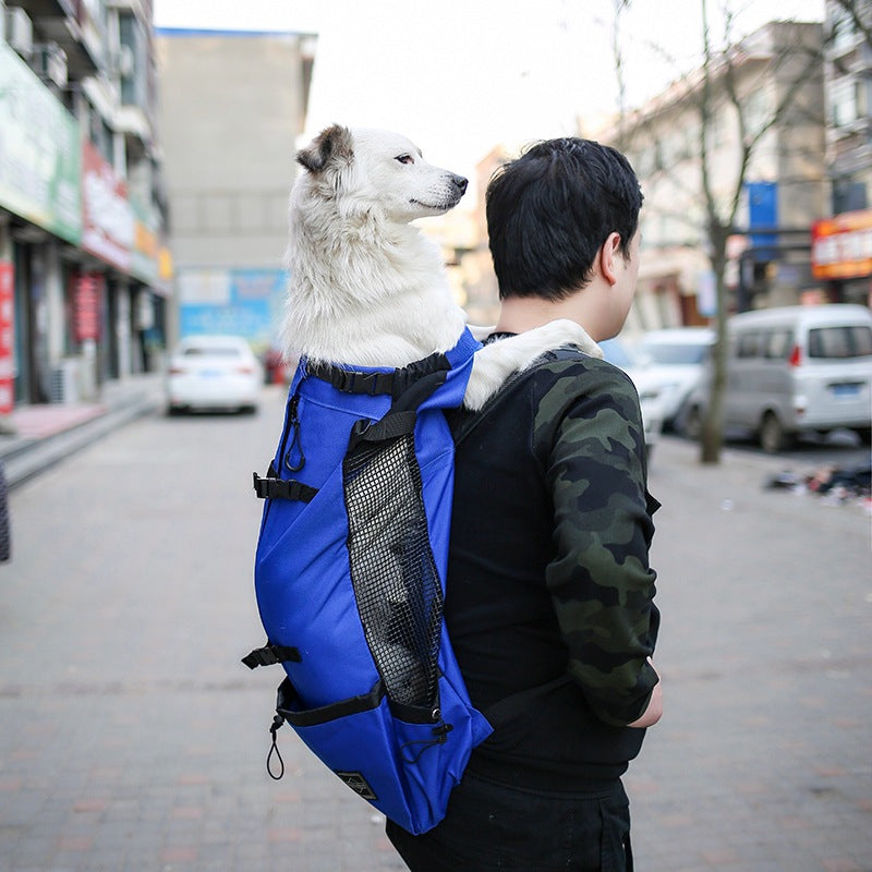 KFX-6069309 Breathable and Washable Pet Backpack with Ventilation in Black, Red, Gray, and Blue