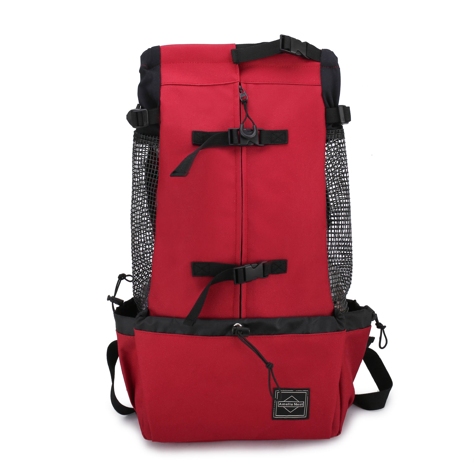 KFX-6069309 Breathable and Washable Pet Backpack with Ventilation in Black, Red, Gray, and Blue