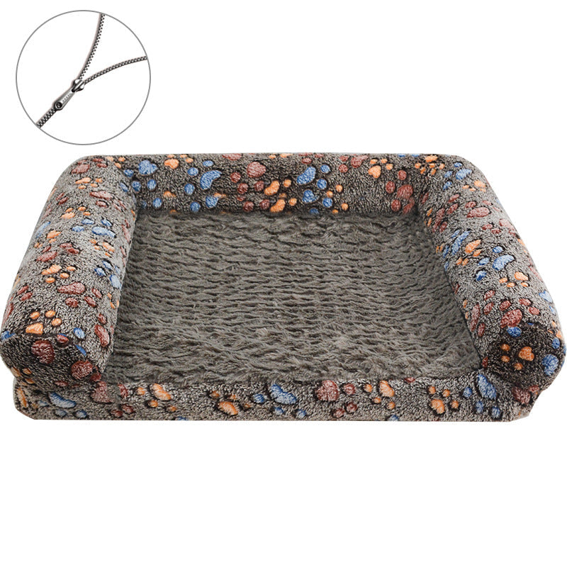 KFX-6072893 Removable and Washable Cartoon Footprint Pet Sofa for Dogs