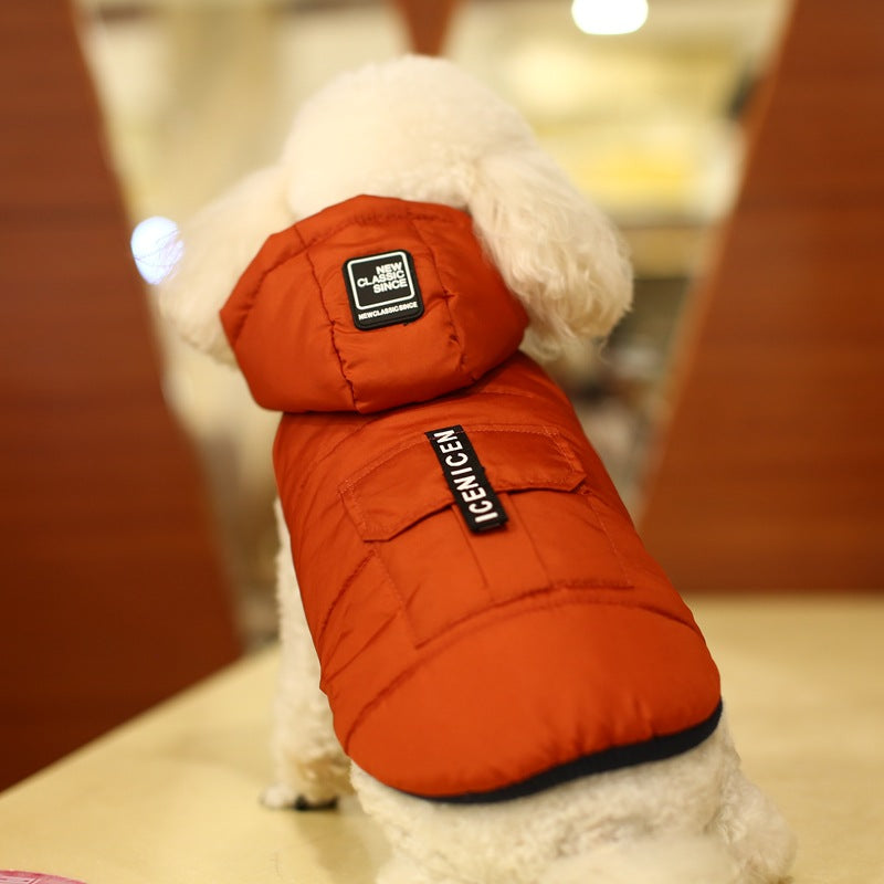KFX-6073405 Removable Waterproof Cotton Pet Vest with Adjustable Hat in Multiple Colors