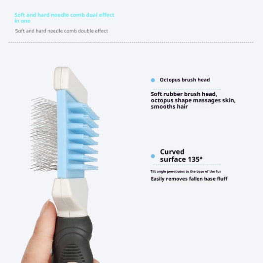 KFX-6074429 Double-Sided Plastic Massage Comb for Dogs and Cats